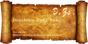 Doszkocs Zsófia névjegykártya