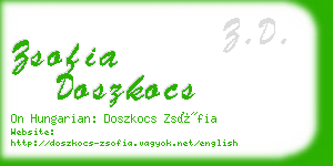 zsofia doszkocs business card